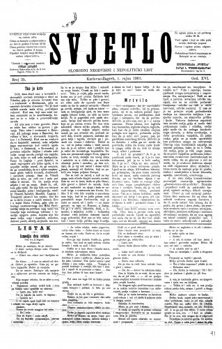 Svjetlo : slobodni neodvisni i nepolitički list: 1901. • 34