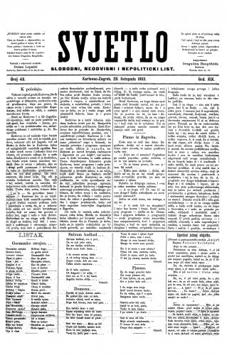 Svjetlo : slobodni neodvisni i nepolitički list: 1903 • 43