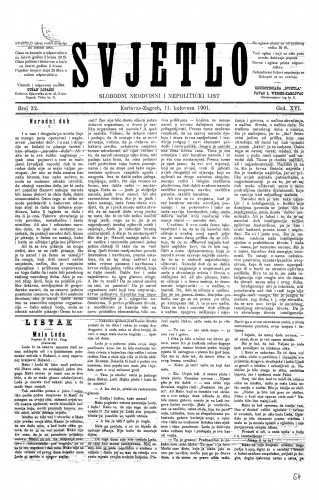 Svjetlo : slobodni neodvisni i nepolitički list: 1901 • 31