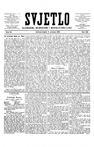 Svjetlo : slobodni neodvisni i nepolitički list: 1903 • 49
