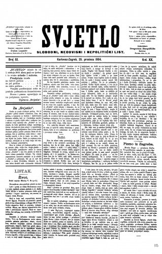 Svjetlo : slobodni neodvisni i nepolitički list: 1904 • 52