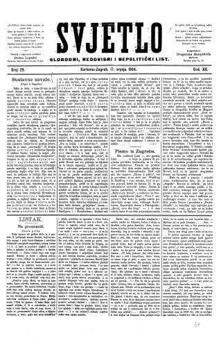 Svjetlo : slobodni neodvisni i nepolitički list: 1904 • 27