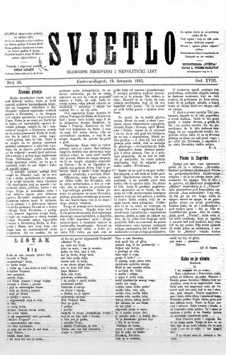 Svjetlo : slobodni neodvisni i nepolitički list: 1902 • 42