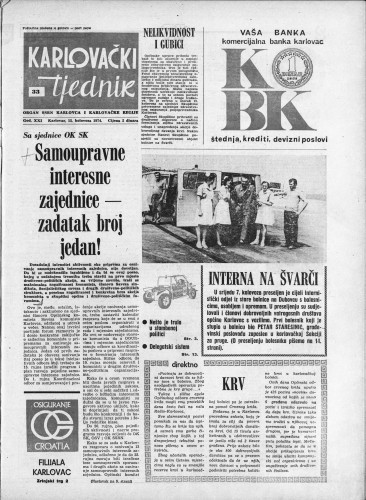 Karlovački tjednik: 1974 • 33