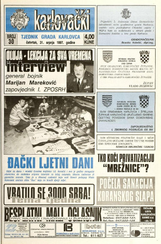 Karlovački tjednik: 1997 • 30