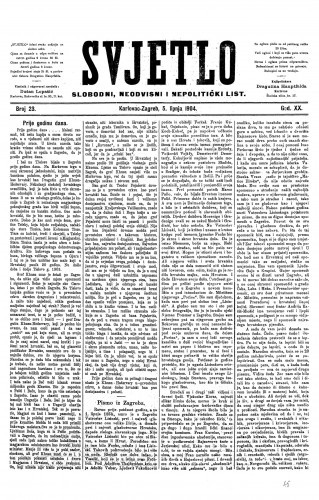 Svjetlo : slobodni neodvisni i nepolitički list: 1904 • 23