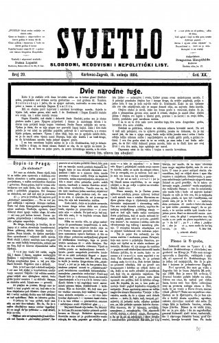 Svjetlo : slobodni neodvisni i nepolitički list: 1904 • 20