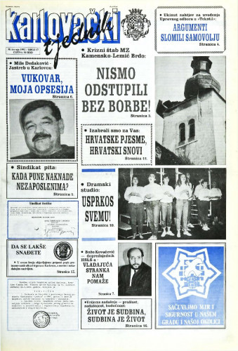 Karlovački tjednik: 1992 • 17