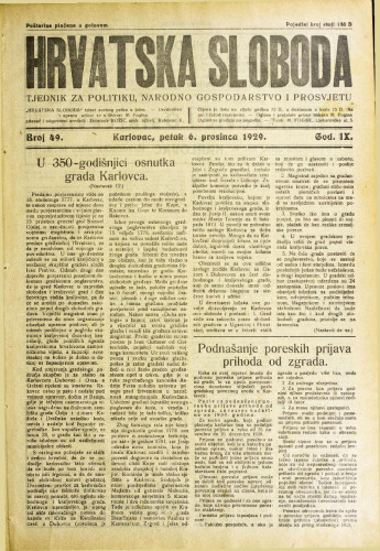 Hrvatska sloboda: 1929. • 49