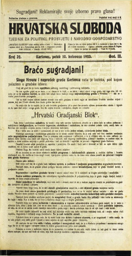 Hrvatska sloboda: 1923 • 32