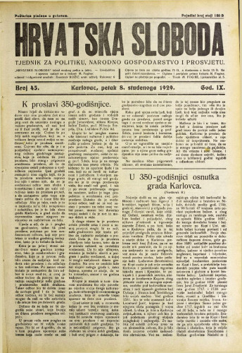 Hrvatska sloboda: 1929. • 45
