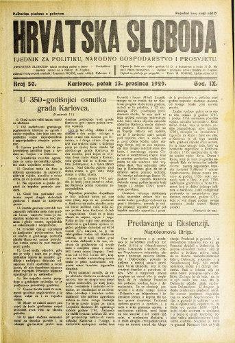 Hrvatska sloboda: 1929. • 50