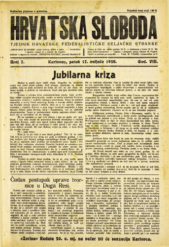 Hrvatska sloboda: 1928. • 7