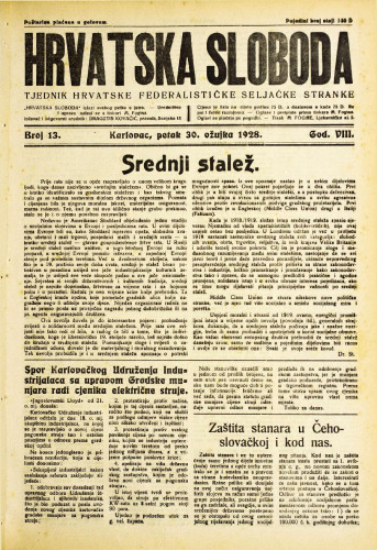 Hrvatska sloboda: 1928. • 13