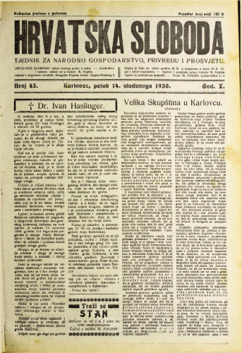 Hrvatska sloboda: 1930. • 45