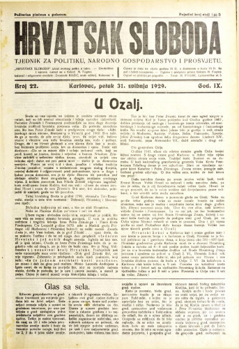 Hrvatska sloboda: 1929. • 22