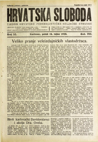 Hrvatska sloboda: 1928. • 37