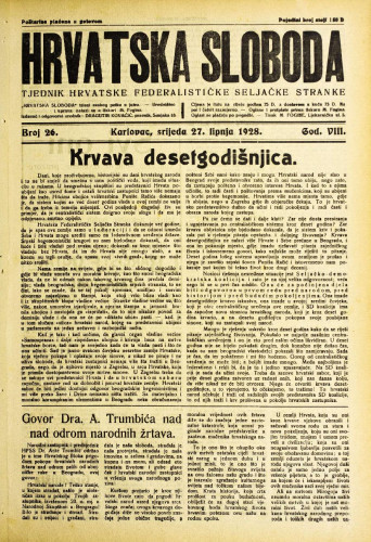 Hrvatska sloboda: 1928. • 26