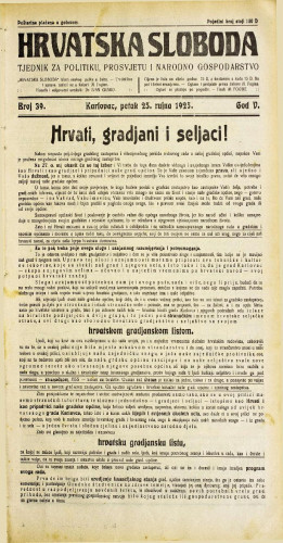 Hrvatska sloboda: 1925. • 39